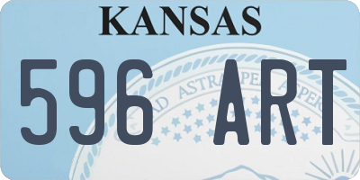 KS license plate 596ART