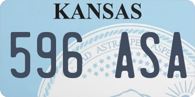 KS license plate 596ASA