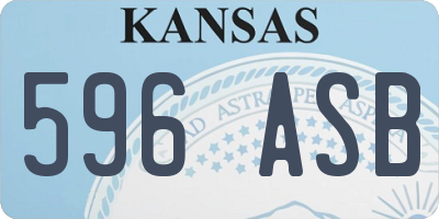 KS license plate 596ASB