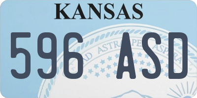 KS license plate 596ASD