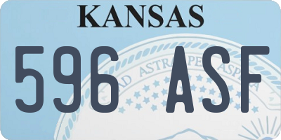 KS license plate 596ASF