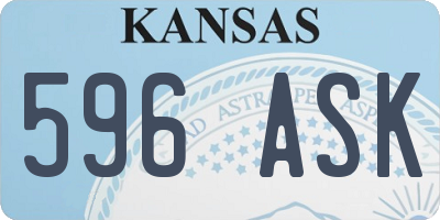 KS license plate 596ASK