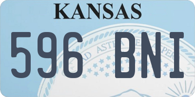 KS license plate 596BNI