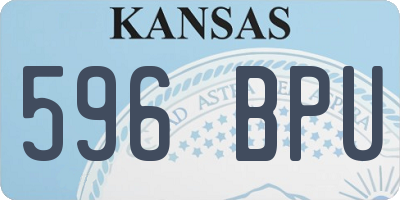 KS license plate 596BPU