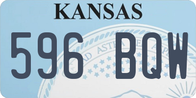 KS license plate 596BQW