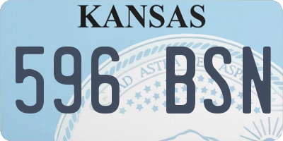 KS license plate 596BSN