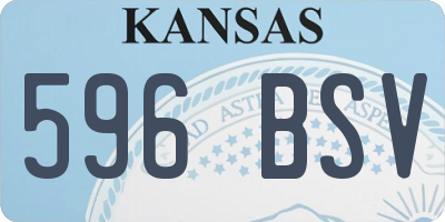 KS license plate 596BSV