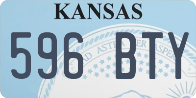 KS license plate 596BTY