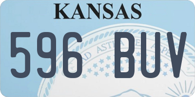 KS license plate 596BUV