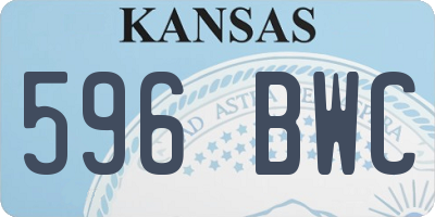 KS license plate 596BWC