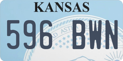 KS license plate 596BWN