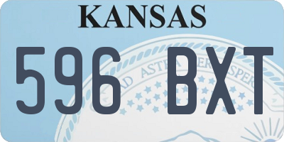 KS license plate 596BXT