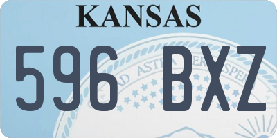 KS license plate 596BXZ