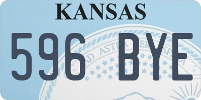 KS license plate 596BYE