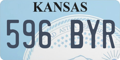 KS license plate 596BYR