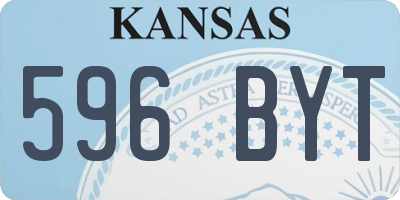KS license plate 596BYT