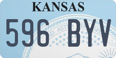 KS license plate 596BYV