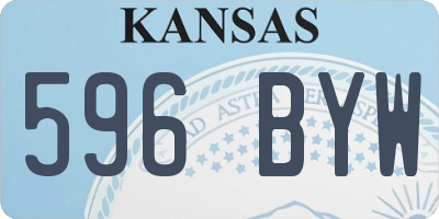 KS license plate 596BYW