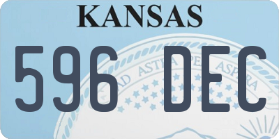 KS license plate 596DEC