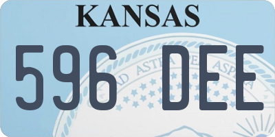 KS license plate 596DEE