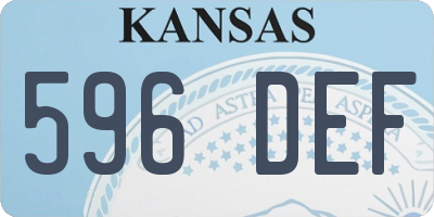 KS license plate 596DEF