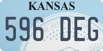 KS license plate 596DEG