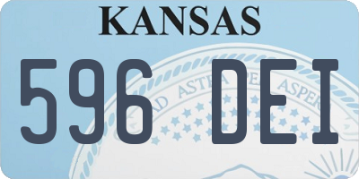 KS license plate 596DEI