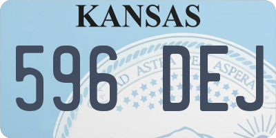 KS license plate 596DEJ