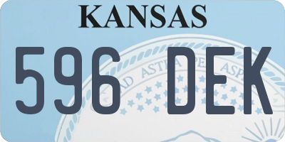 KS license plate 596DEK