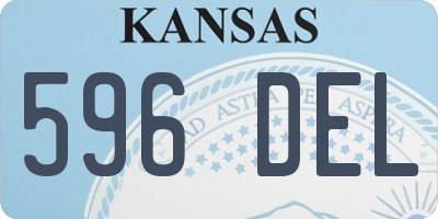 KS license plate 596DEL