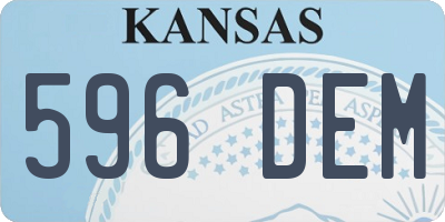 KS license plate 596DEM