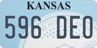 KS license plate 596DEO