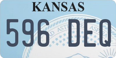 KS license plate 596DEQ