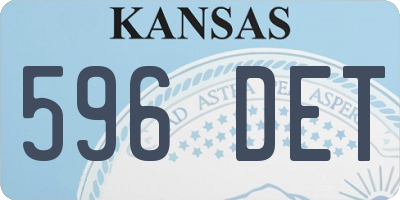 KS license plate 596DET