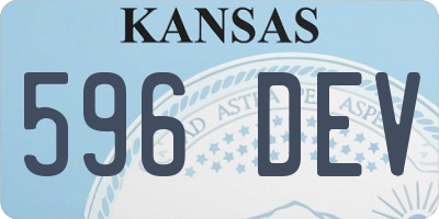 KS license plate 596DEV