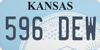 KS license plate 596DEW