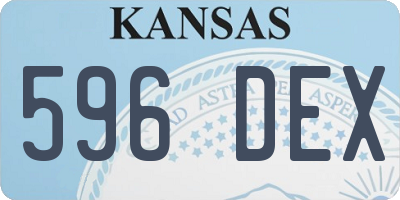KS license plate 596DEX