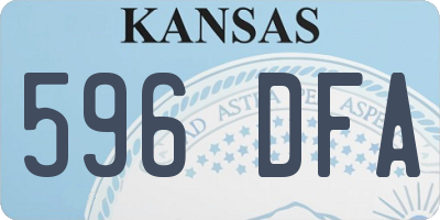 KS license plate 596DFA