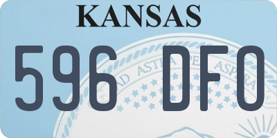 KS license plate 596DFO