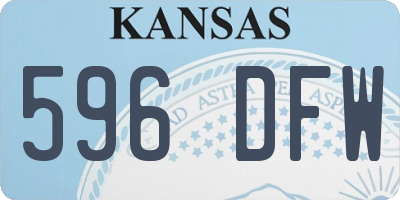 KS license plate 596DFW