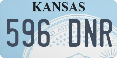 KS license plate 596DNR
