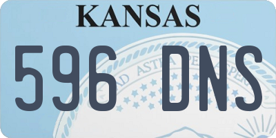KS license plate 596DNS
