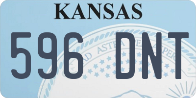 KS license plate 596DNT