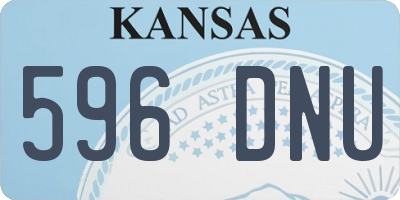 KS license plate 596DNU