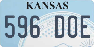 KS license plate 596DOE
