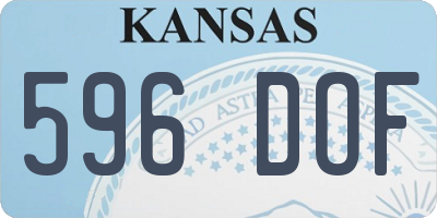 KS license plate 596DOF