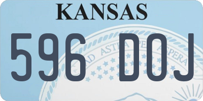 KS license plate 596DOJ