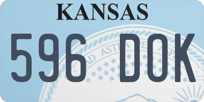 KS license plate 596DOK