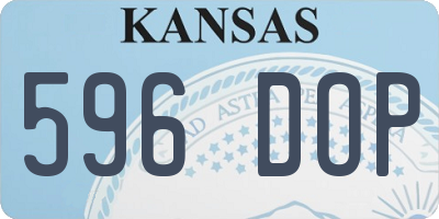 KS license plate 596DOP