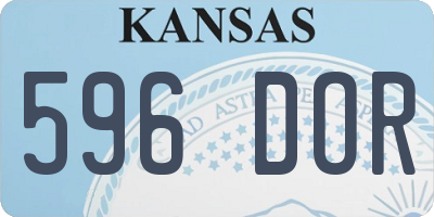 KS license plate 596DOR